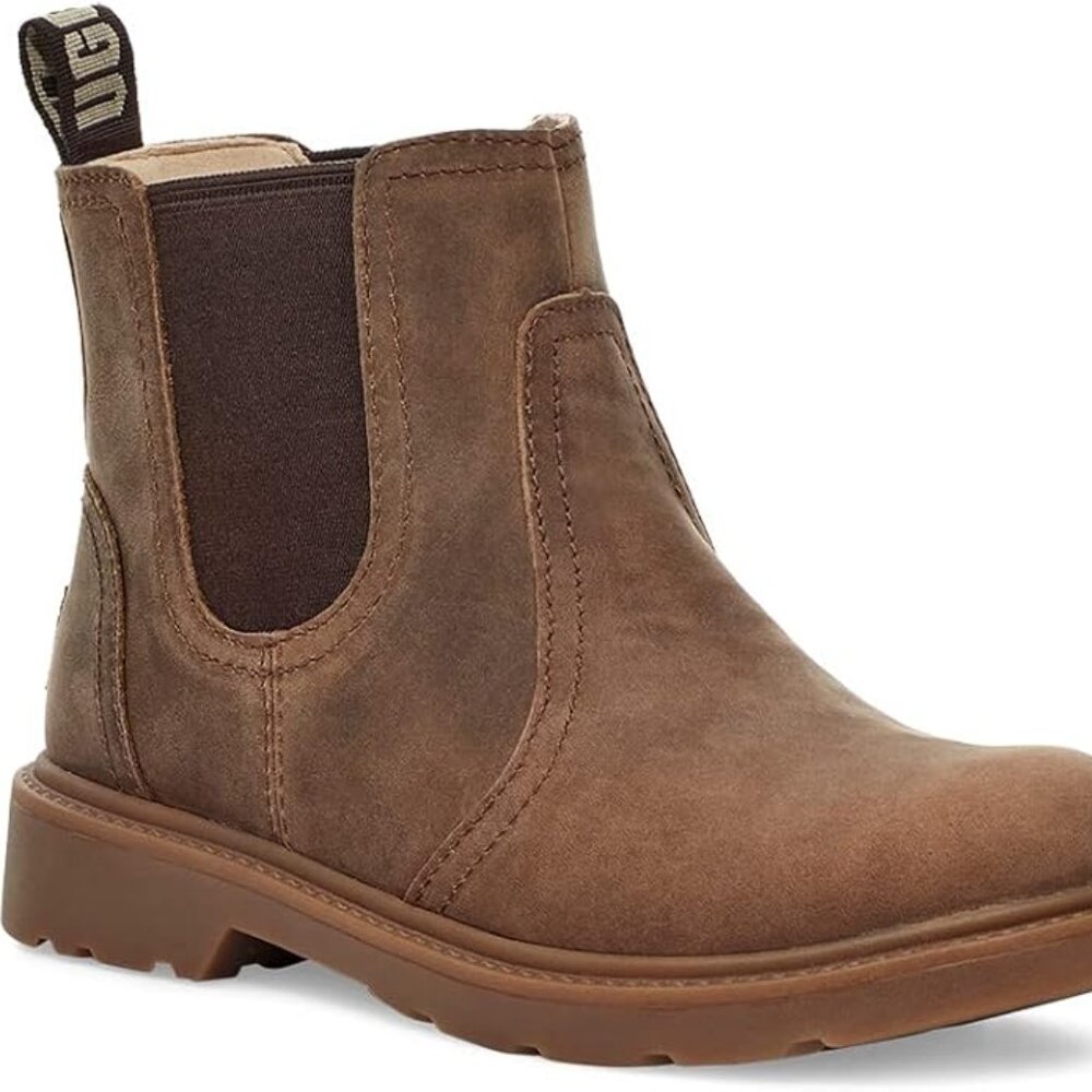 UGG Bolden Waterproof Chelsea Boot in Walnut (Big Kid - size 4)
